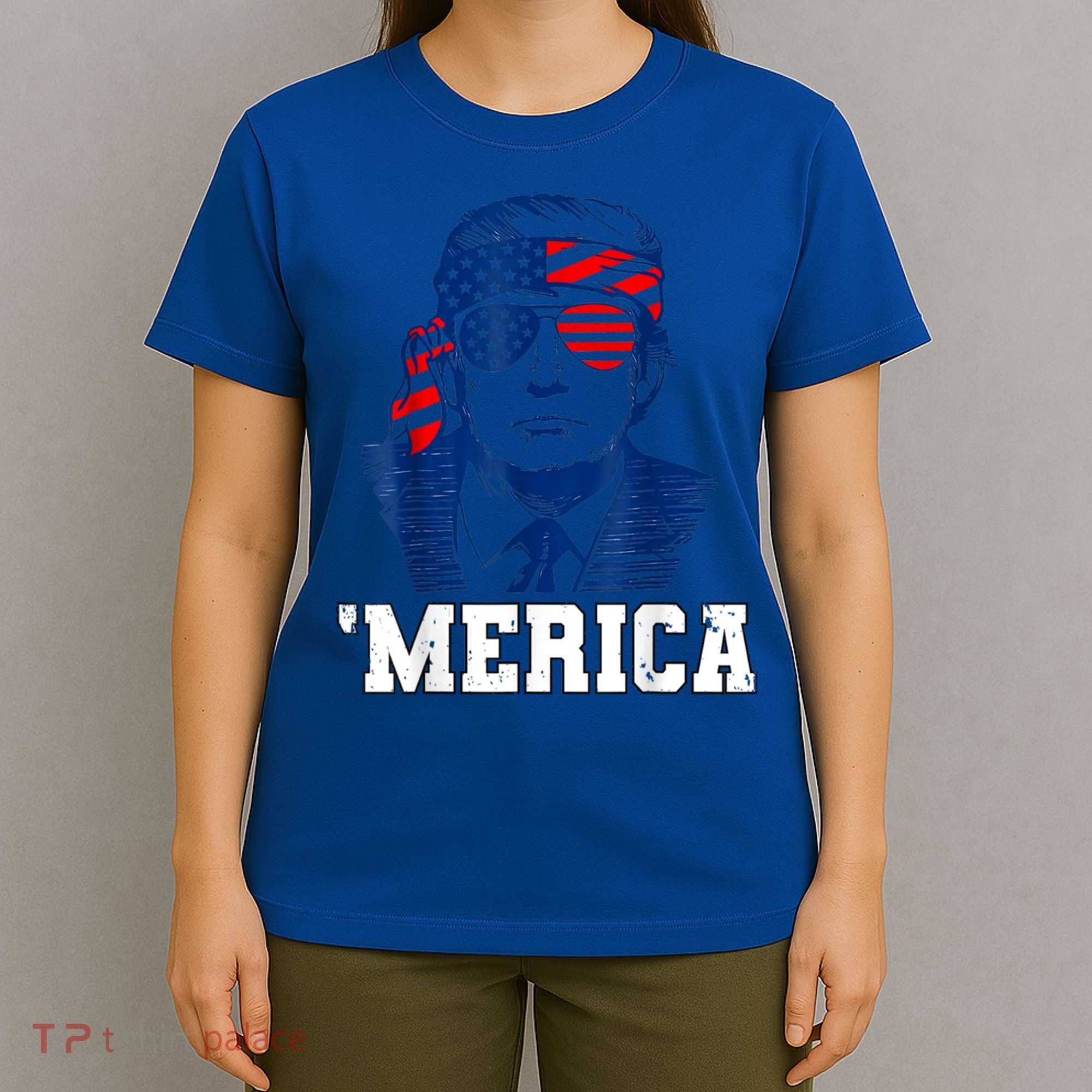 Trump Merica Funny Trump 4th Of July 2024 Sunglasses Us Flag Gift T-Shirt