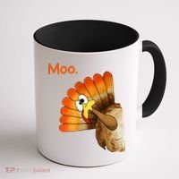 Turkey Moo Funny Thanksgiving Coffee Mug thumb 1
