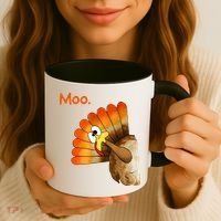 Turkey Moo Funny Thanksgiving Coffee Mug thumb 3
