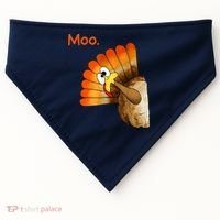 Turkey Moo Funny Thanksgiving USA-Made Doggie Bandana thumb 0