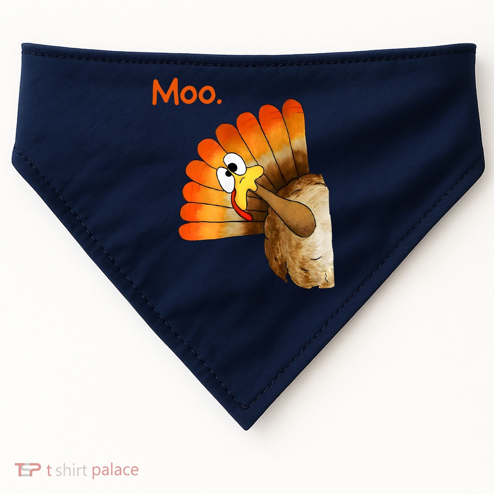 Turkey Moo Funny Thanksgiving USA-Made Doggie Bandana