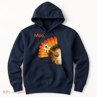 Turkey Moo Funny Thanksgiving Hoodie thumb 0