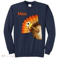 Turkey Moo Funny Thanksgiving Sweatshirt thumb 0