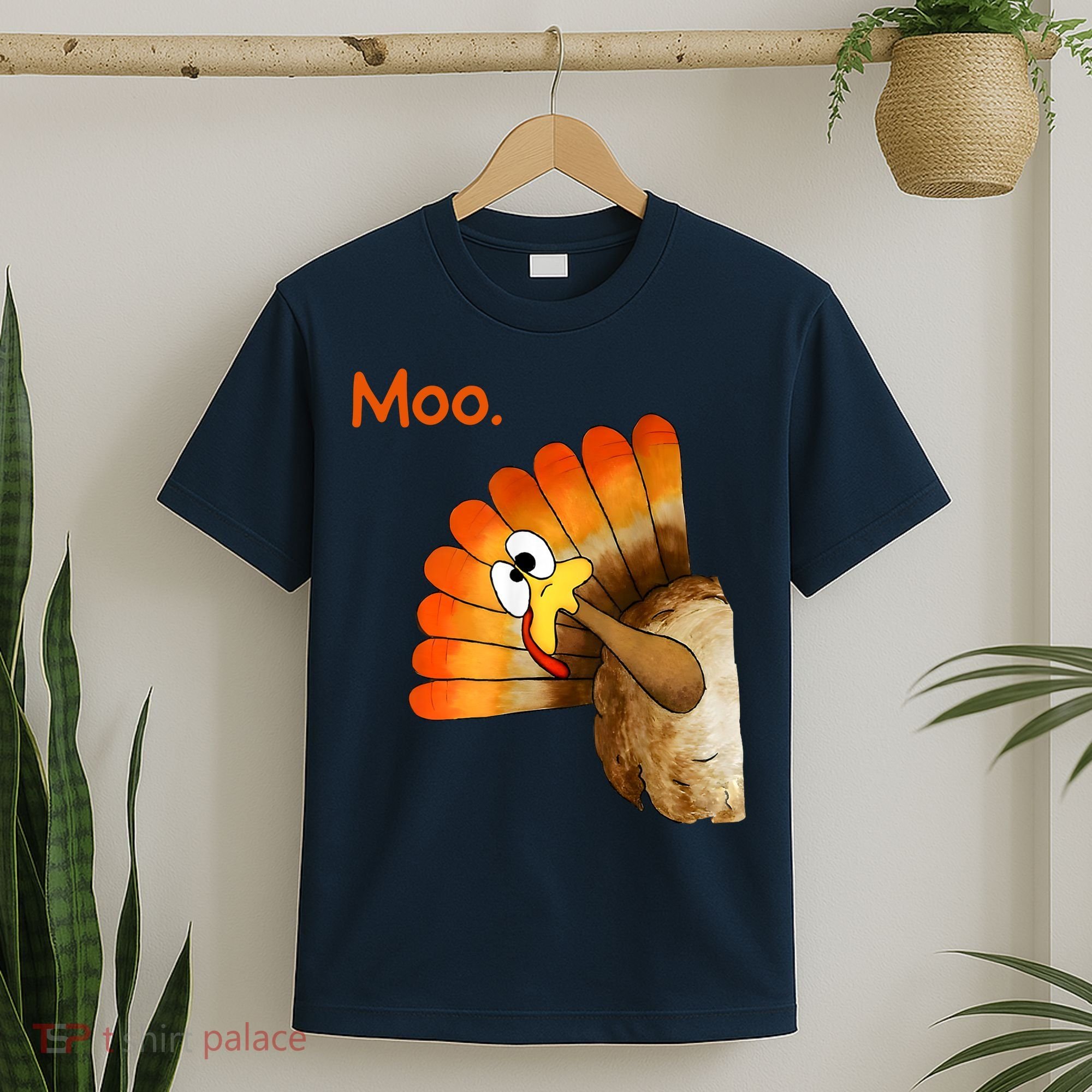 Turkey Moo Funny Thanksgiving T-Shirt