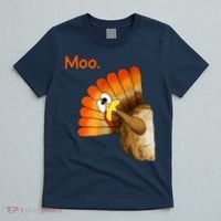 Turkey Moo Funny Thanksgiving T-Shirt thumb 5