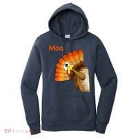 Turkey Moo Funny Thanksgiving Women's Hoodie thumb 0