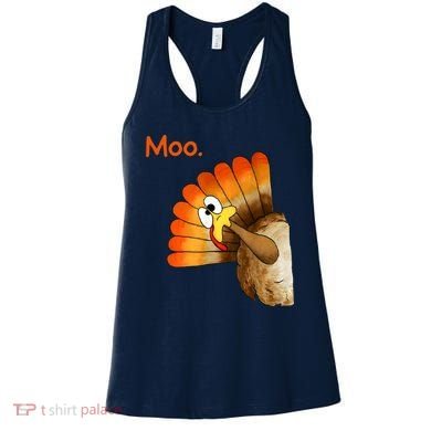 Turkey Moo Funny Thanksgiving Women's Tank Top