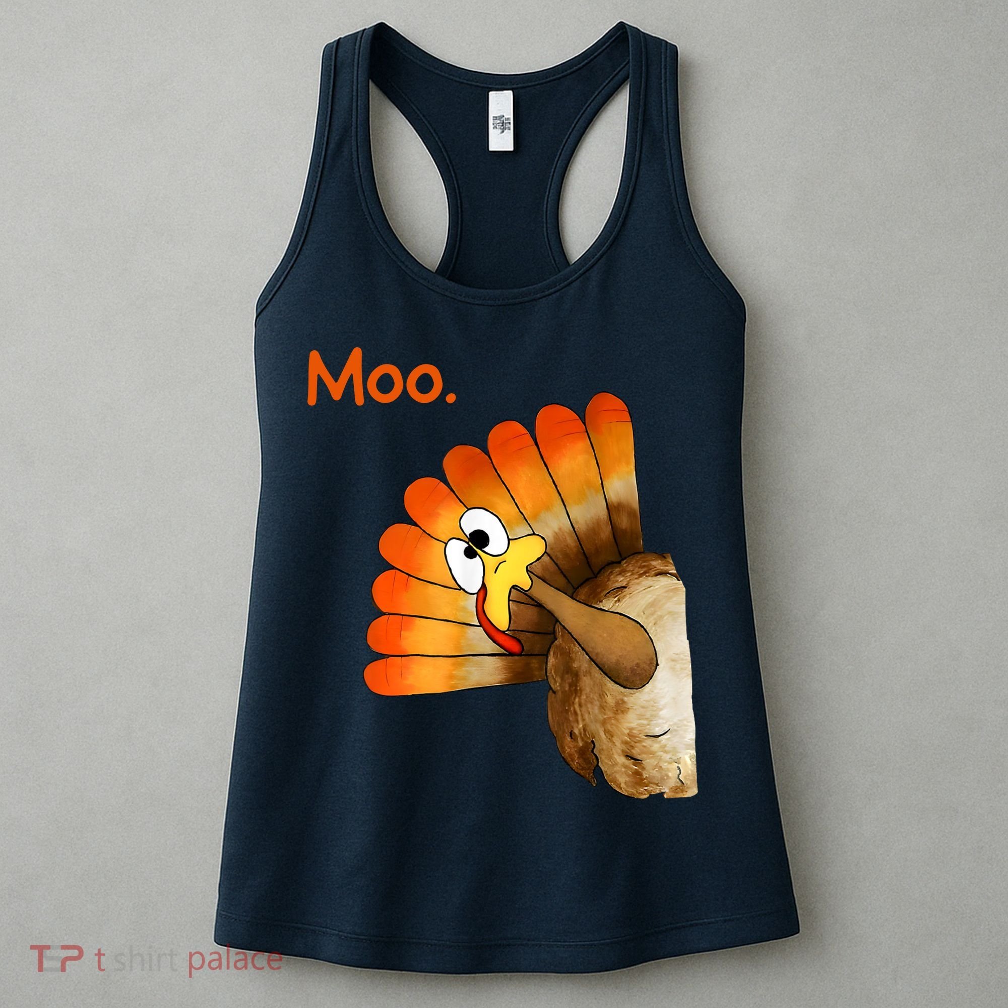 Turkey Moo Funny Thanksgiving Women's Tank Top