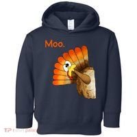 Turkey Moo Funny Thanksgiving Toddler Hoodie thumb 0