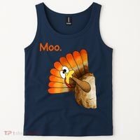 Turkey Moo Funny Thanksgiving Tank Top thumb 2