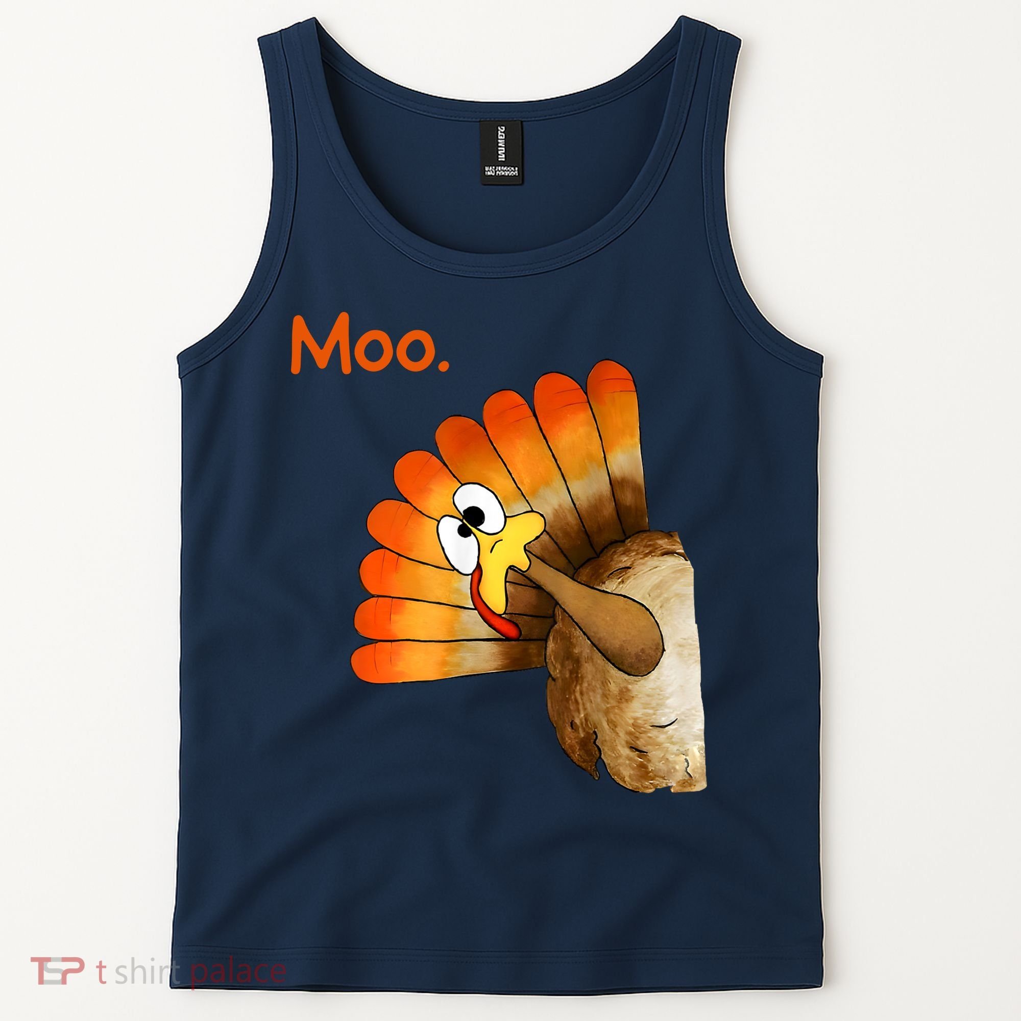 Turkey Moo Funny Thanksgiving Tank Top