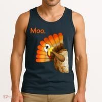 Turkey Moo Funny Thanksgiving Tank Top thumb 3