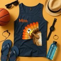 Turkey Moo Funny Thanksgiving Tank Top thumb 4