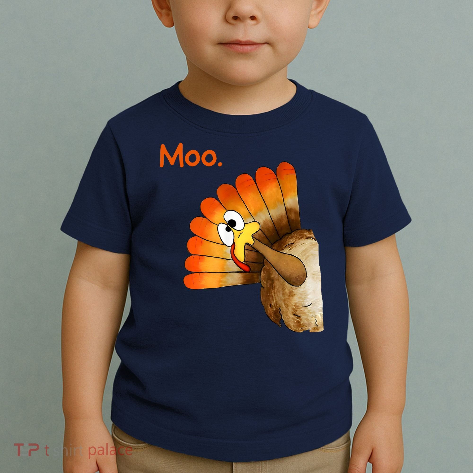 Turkey Moo Funny Thanksgiving Toddler T-Shirt