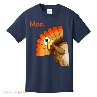 Turkey Moo Funny Thanksgiving Kids T-Shirt