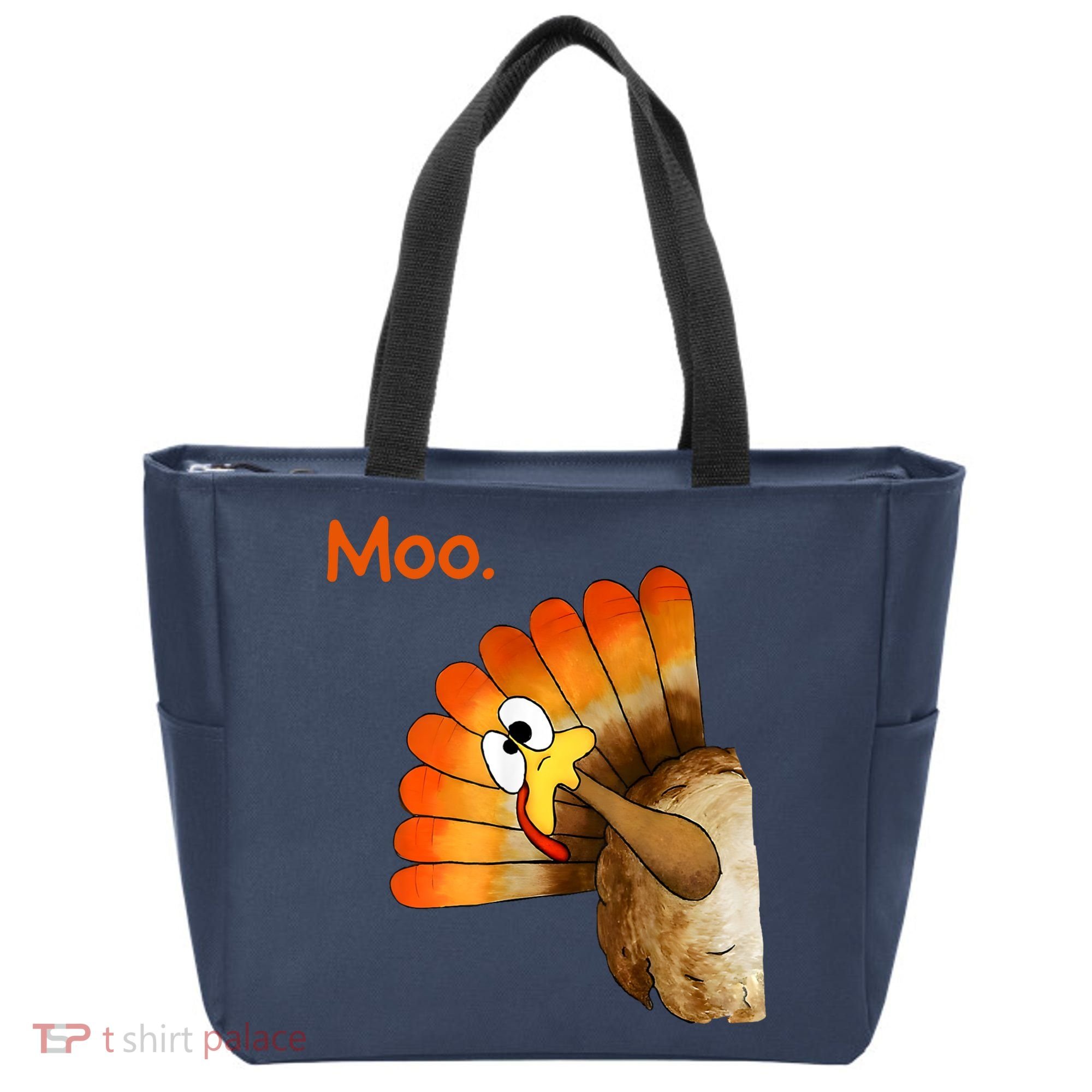 Turkey Moo Funny Thanksgiving Tote Bag