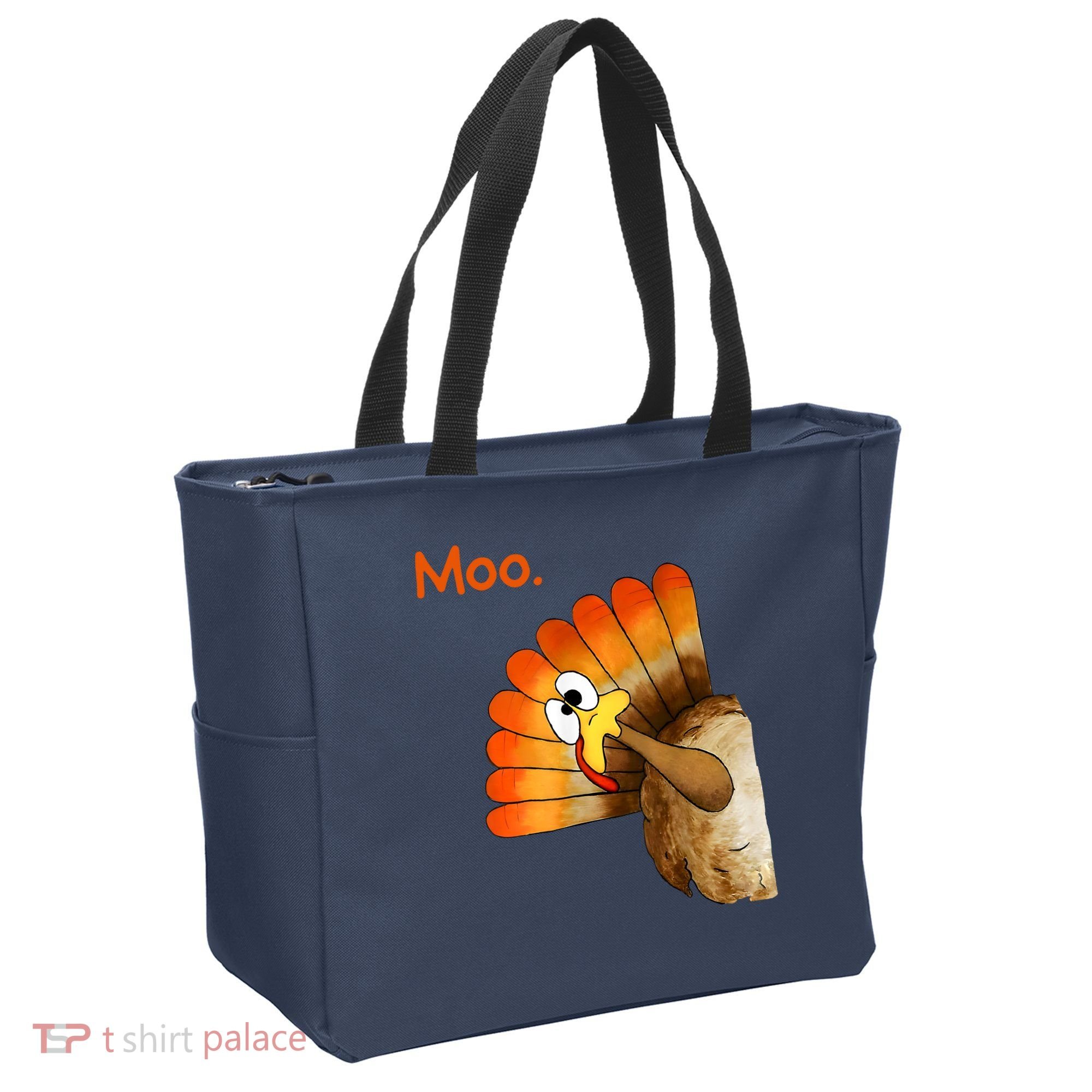 Turkey Moo Funny Thanksgiving Tote Bag