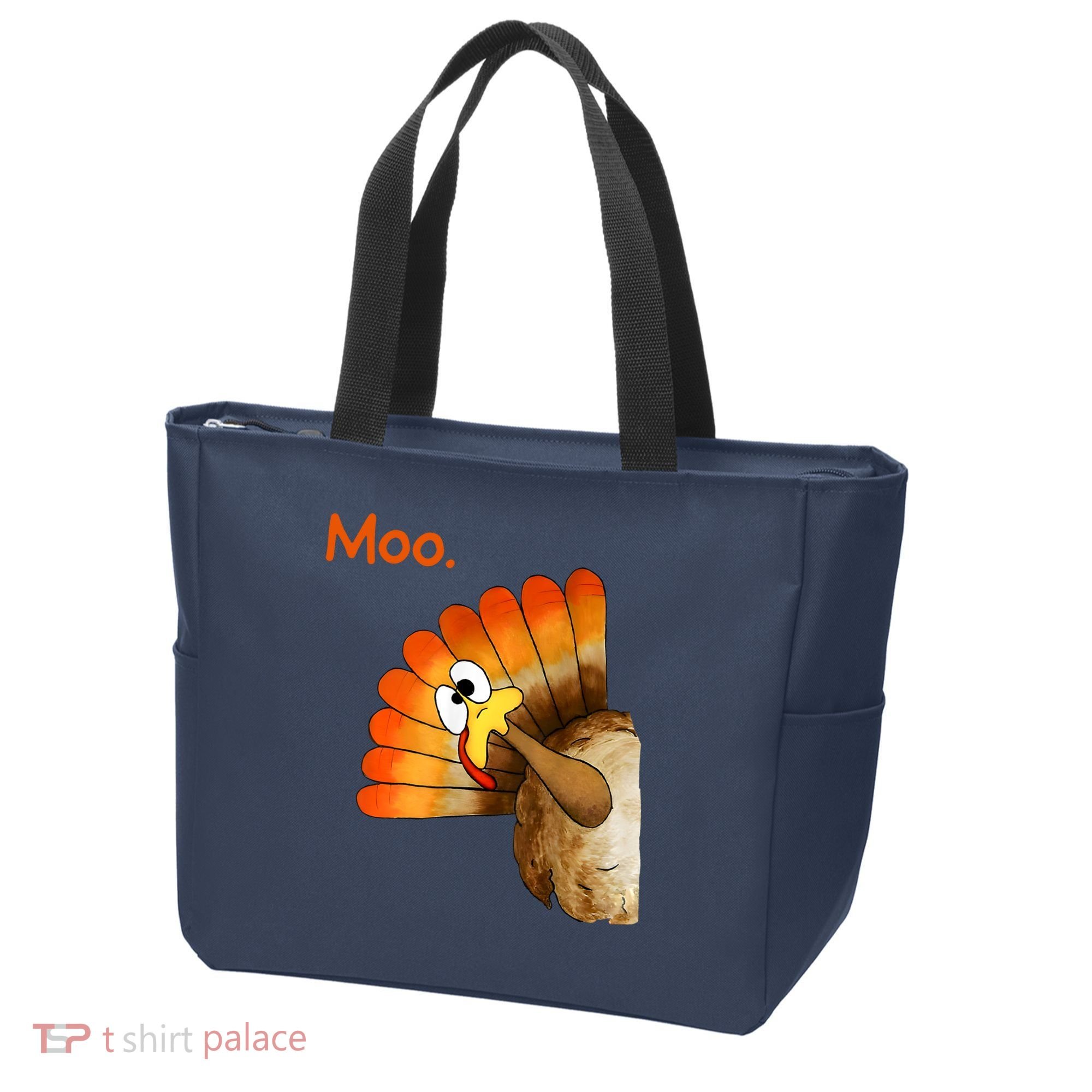 Turkey Moo Funny Thanksgiving Tote Bag