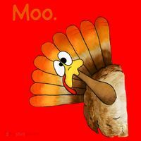 Turkey Moo Funny Thanksgiving Santa Hat thumb 1