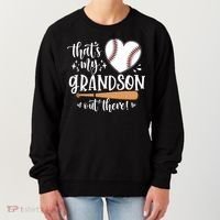 That's My Grandson Out There Baseball Grandma Mother's Day Women's Sweatshirt thumb 0