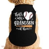 That's My Grandson Out There Baseball Grandma Mother's Day Doggie Tank thumb 0