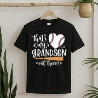That's My Grandson Out There Baseball Grandma Mother's Day T-Shirt thumb 2