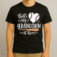 That's My Grandson Out There Baseball Grandma Mother's Day T-Shirt thumb 3