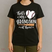 That's My Grandson Out There Baseball Grandma Mother's Day T-Shirt thumb 4