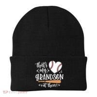 That's My Grandson Out There Baseball Grandma Mother's Day Beanie thumb 0