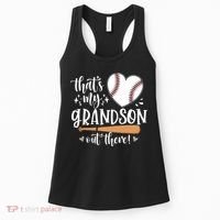 That's My Grandson Out There Baseball Grandma Mother's Day Women's Tank Top thumb 0