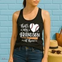 That's My Grandson Out There Baseball Grandma Mother's Day Women's Tank Top thumb 2
