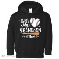 That's My Grandson Out There Baseball Grandma Mother's Day Toddler Hoodie thumb 0