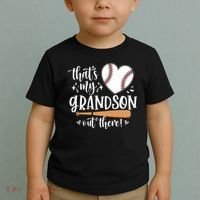That's My Grandson Out There Baseball Grandma Mother's Day Toddler T-Shirt thumb 2