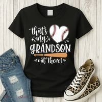 That's My Grandson Out There Baseball Grandma Mother's Day Women's T-Shirt thumb 3