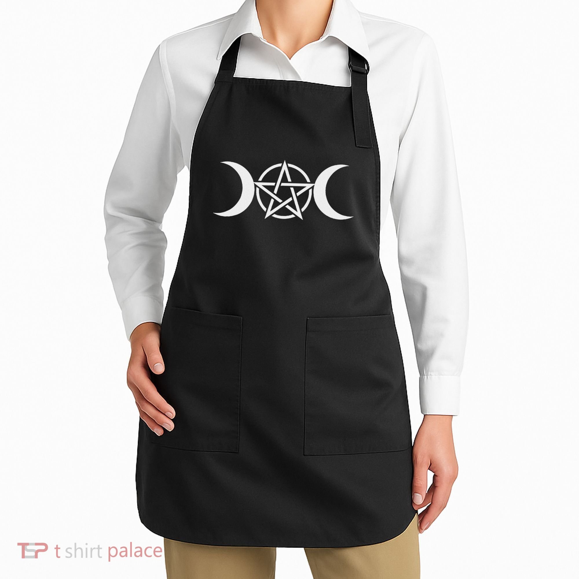 Triple Moon Goddess Pentacle Pagan Wiccan Apron