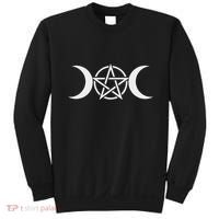 Triple Moon Goddess Pentacle Pagan Wiccan Sweatshirt thumb 0