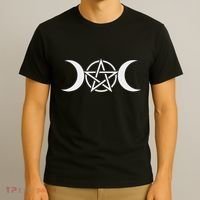 Triple Moon Goddess Pentacle Pagan Wiccan T-Shirt thumb 3