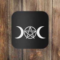 Triple Moon Goddess Pentacle Pagan Wiccan Coaster thumb 0