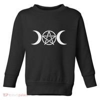 Triple Moon Goddess Pentacle Pagan Wiccan Toddler Sweatshirt thumb 0
