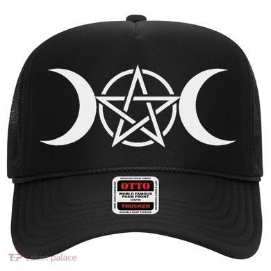 Triple Moon Goddess Pentacle Pagan Wiccan Hat