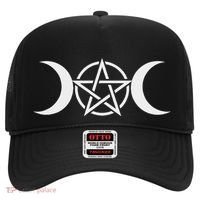 Triple Moon Goddess Pentacle Pagan Wiccan Hat thumb 0