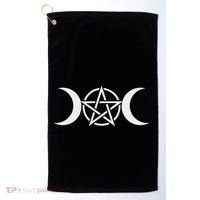 Triple Moon Goddess Pentacle Pagan Wiccan Golf Towel thumb 0