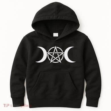 Triple Moon Goddess Pentacle Pagan Wiccan Kids Hoodie