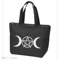 Triple Moon Goddess Pentacle Pagan Wiccan Tote Bag thumb 3