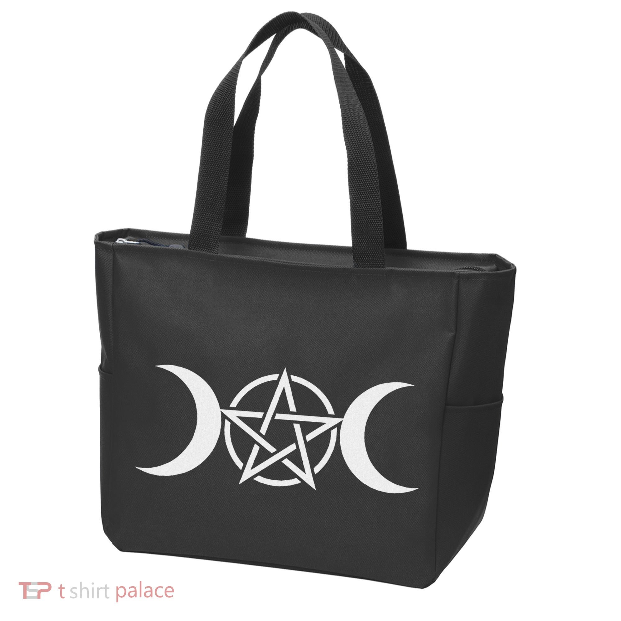 Triple Moon Goddess Pentacle Pagan Wiccan Tote Bag