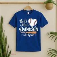 That's My Grandson Out There Baseball Grandma Mother's Day T-Shirt thumb 2