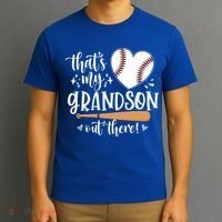 That's My Grandson Out There Baseball Grandma Mother's Day T-Shirt thumb 3
