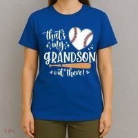That's My Grandson Out There Baseball Grandma Mother's Day T-Shirt thumb 4
