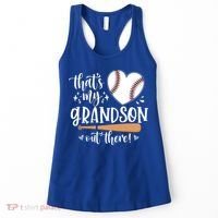 That's My Grandson Out There Baseball Grandma Mother's Day Women's Tank Top thumb 0