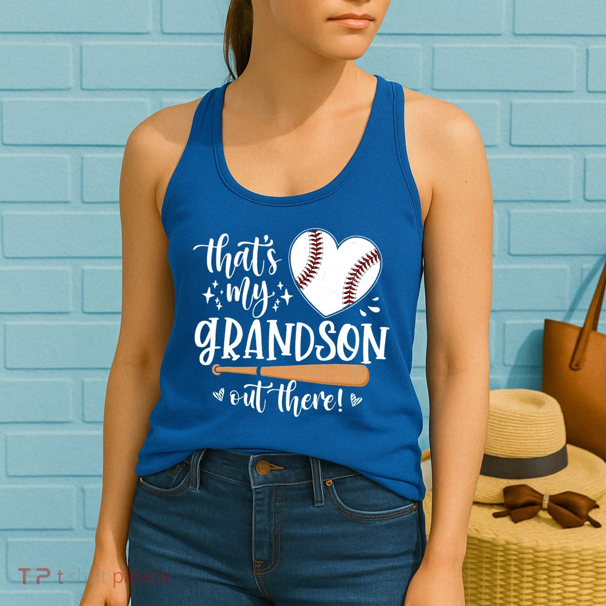 That's My Grandson Out There Baseball Grandma Mother's Day Women's Tank Top